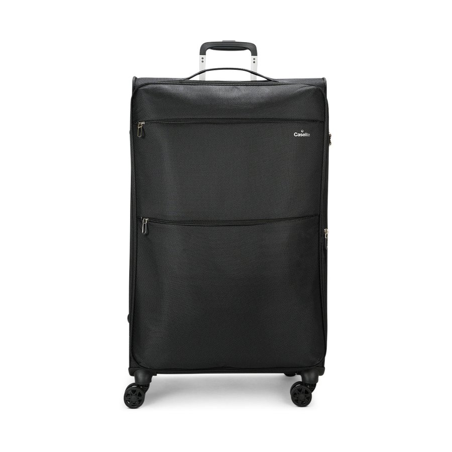 Caselite Ultra 80cm Softside Checked Suitcase & Laptop Bag Set Black Black
