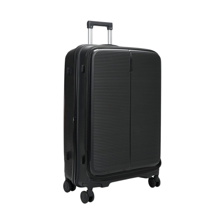 Caselite Venture 76cm Top Open Hardside Checked Suitcase Black Black
