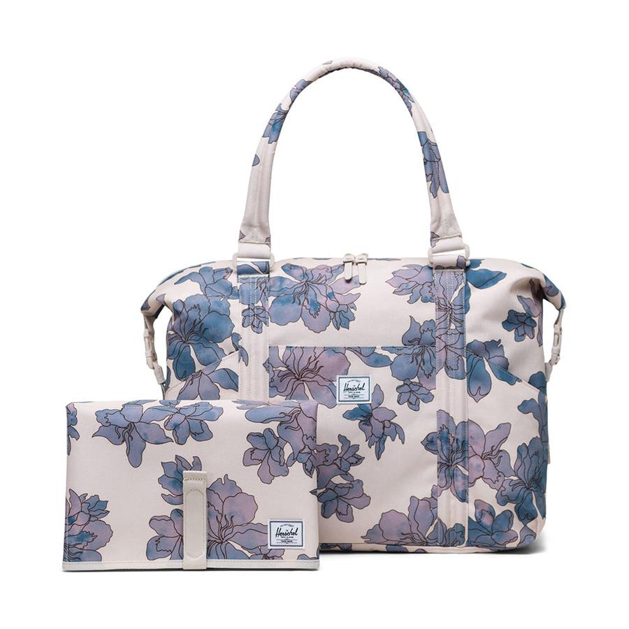 Herschel Strand 24L Duffle Diaper Bag Moonbeam Floral Waves Moonbeam Floral Waves
