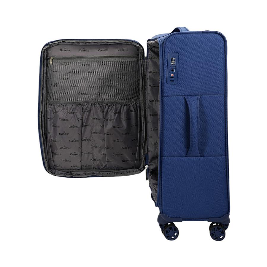 Caselite Ultra 69cm Softside Checked Suitcase & Laptop Bag Set Navy Navy