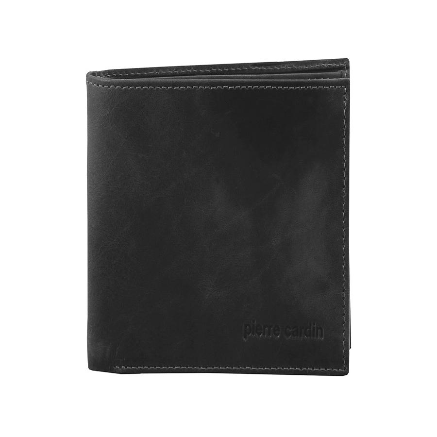 Pierre Cardin Ruben Men's Rustic Leather RFID Wallet Black Black