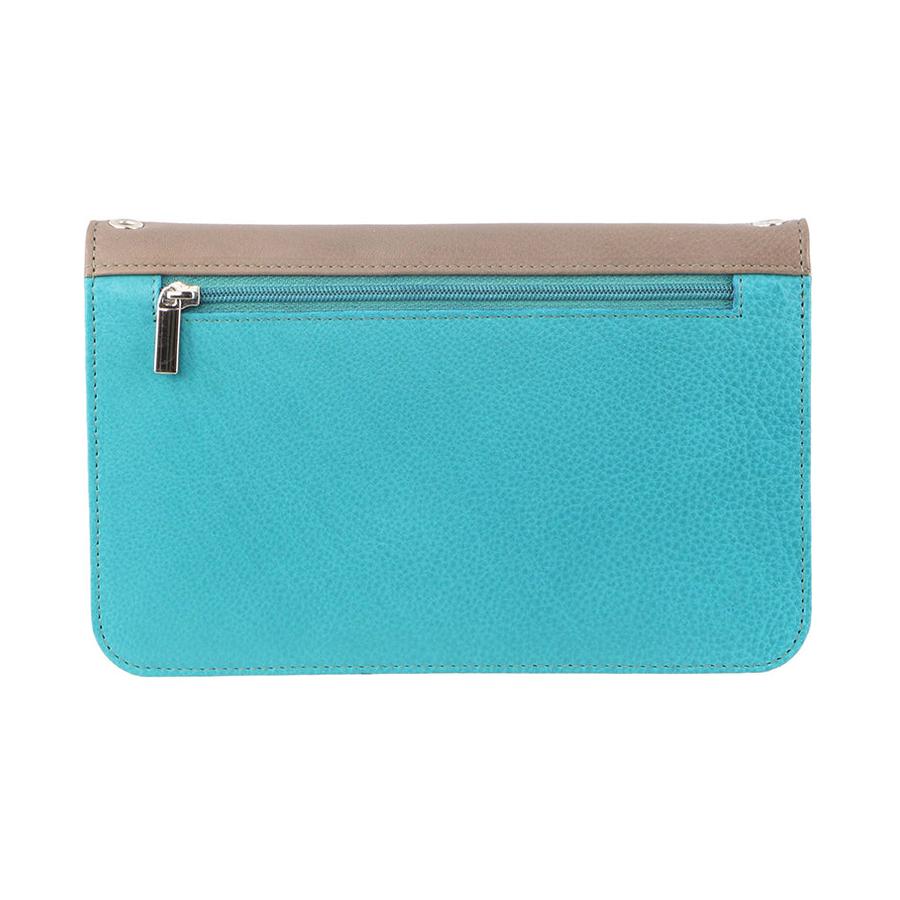 Pierre Cardin Arna Crossbody Organiser Taupe/Turquoise Taupe/Turquoise