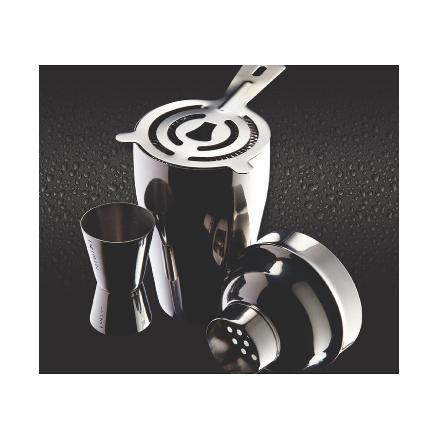 Barcraft Cocktail 3 Piece Set Silver Silver