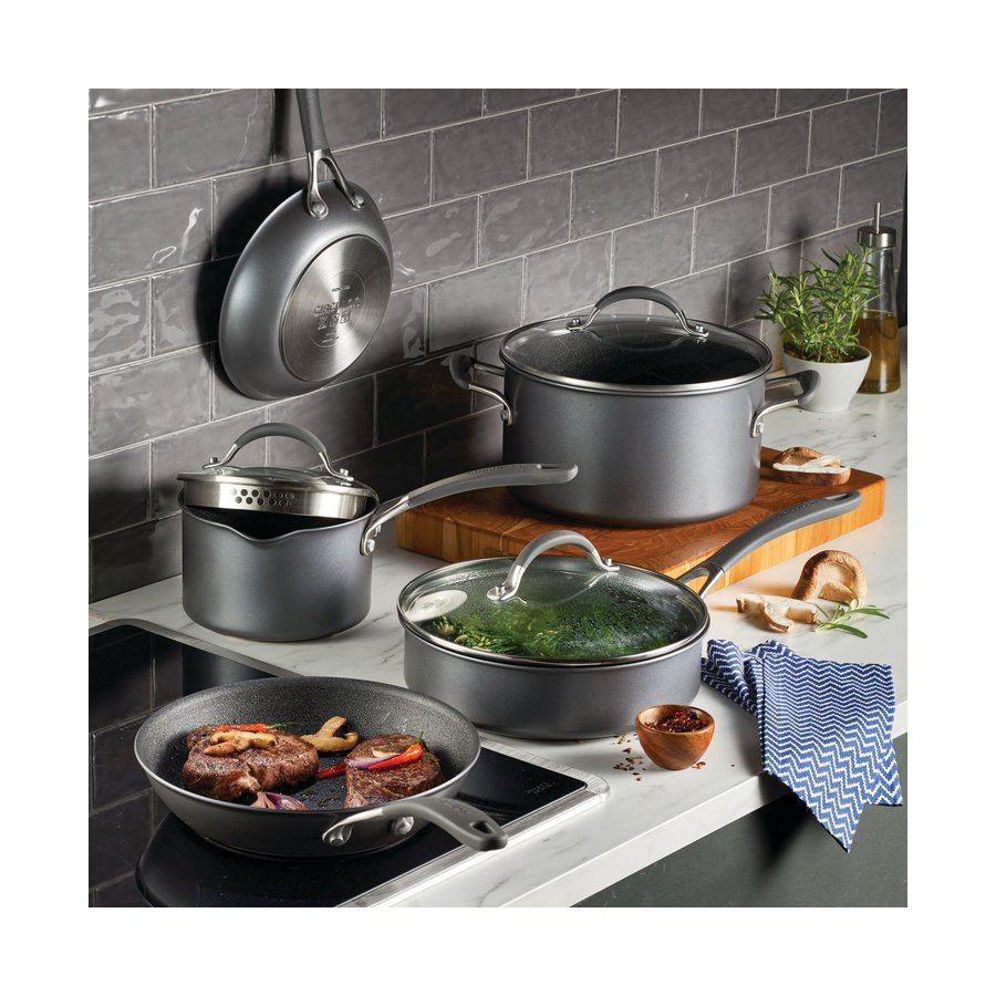 Circulon ScratchDefense A1 8 Piece Cookware Set Black Black