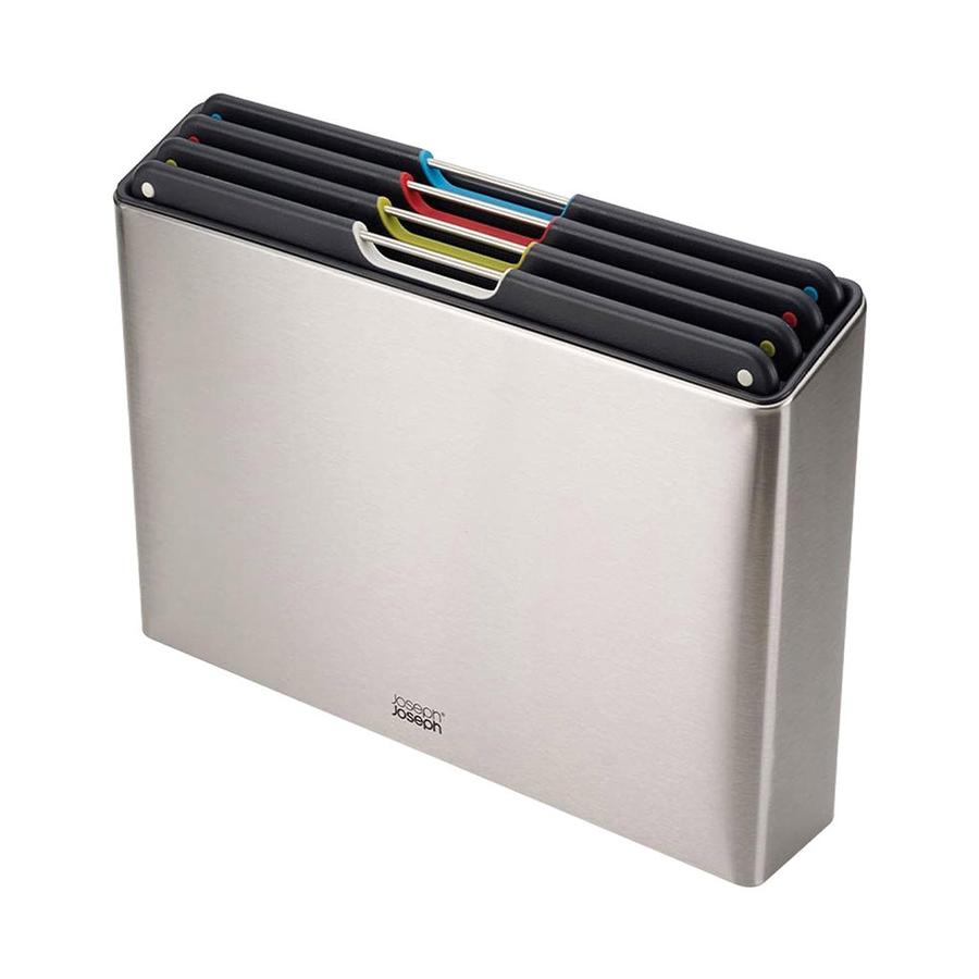 Joseph Joseph Folio Steel 4-Piece Chopping Board Set Silver Silver