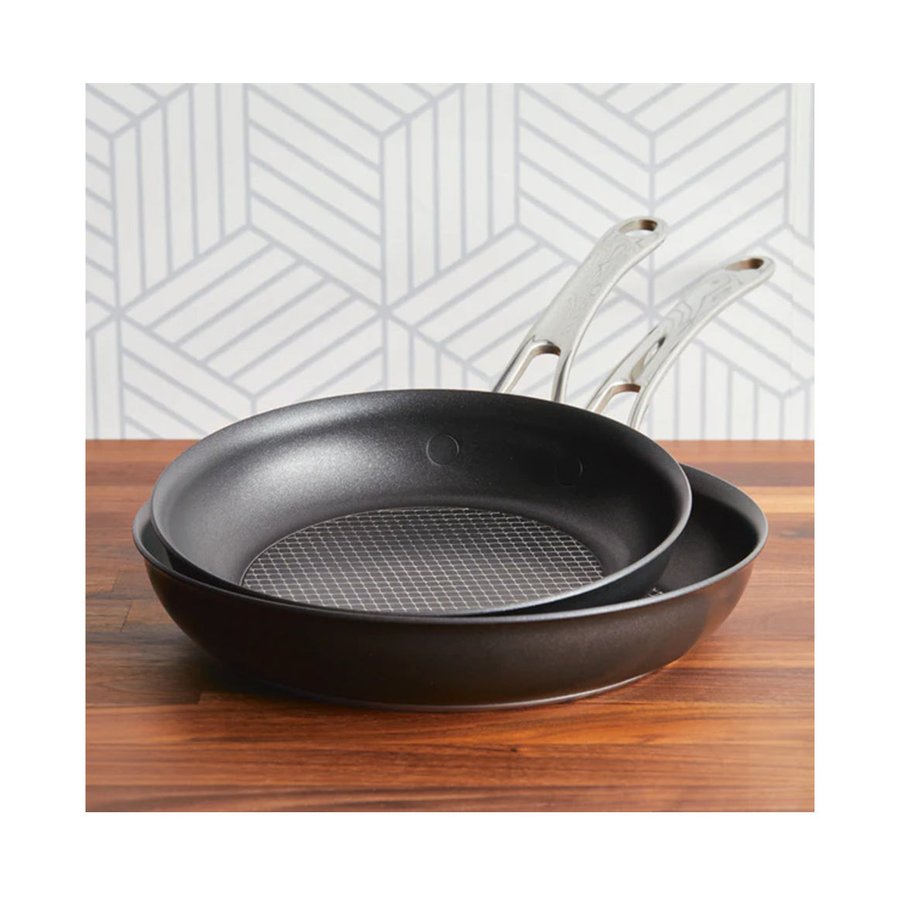 Anolon SearTech 21cm & 25cm Skillet Set Black Black