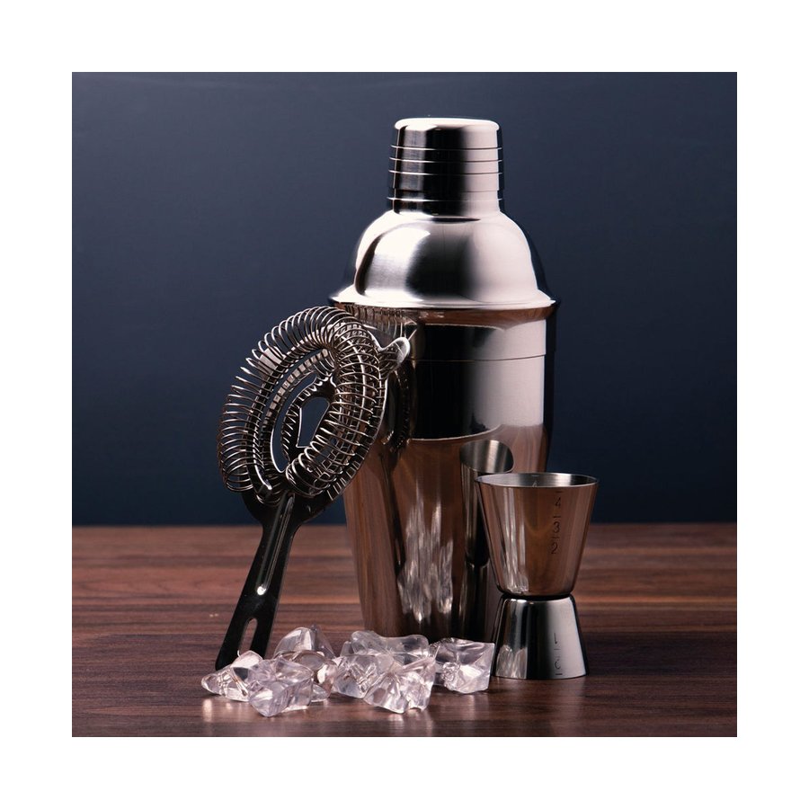 Barcraft Cocktail 3 Piece Set Silver Silver