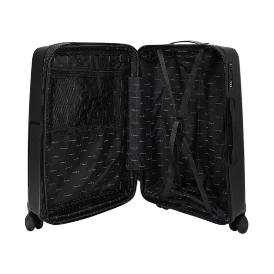 Caselite Aero 65cm Hardside Checked Suitcase Black Black