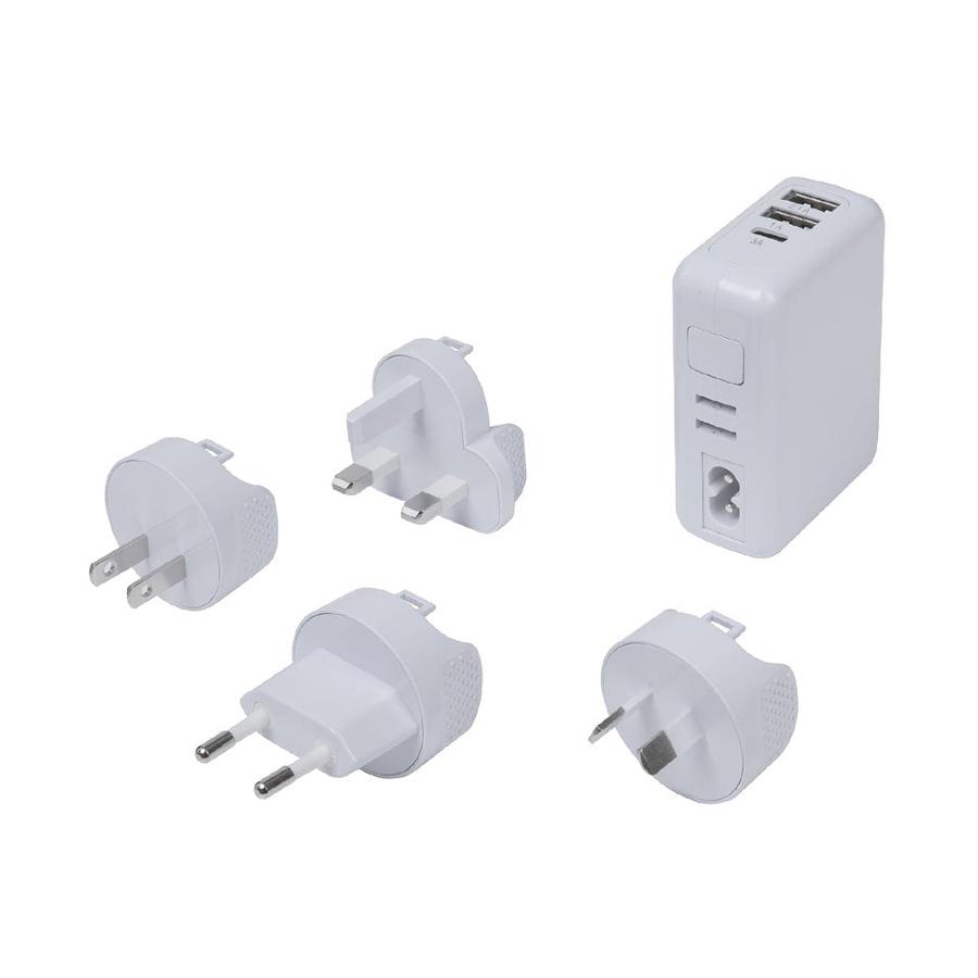 Jackson Worldwide Adapter with USB & USB-C White White