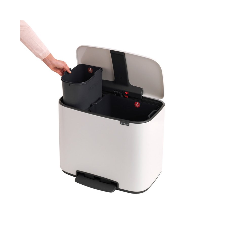 Brabantia Bo Pedal Bin (11 + 23L) White White