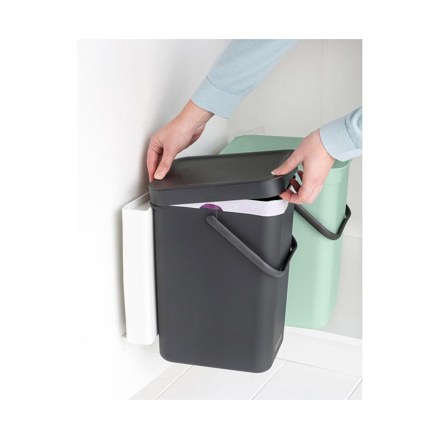 Brabantia Sort & Go Built-In Bin (2 x 12L) Jade Green/Grey Jade Green/Grey