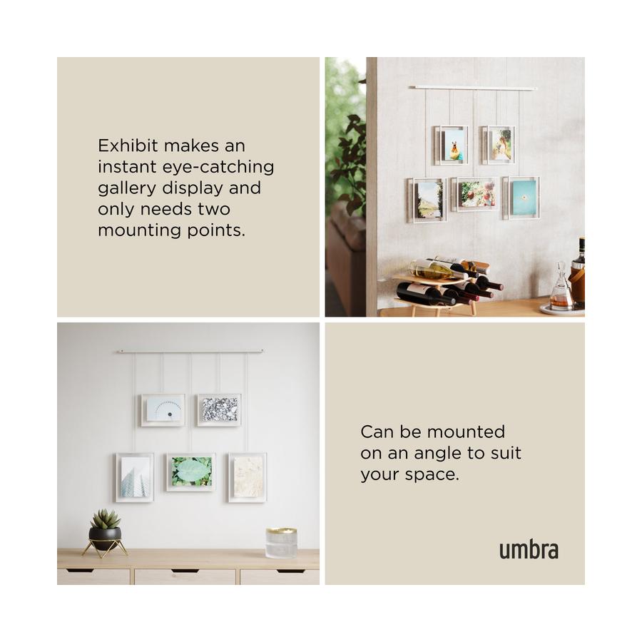 Umbra Exhibit Wall Picture Frames (Set of 5) White White