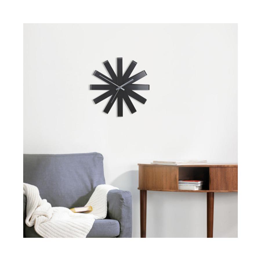 Umbra Ribbon Stainless Steel Wall Clock Black Black