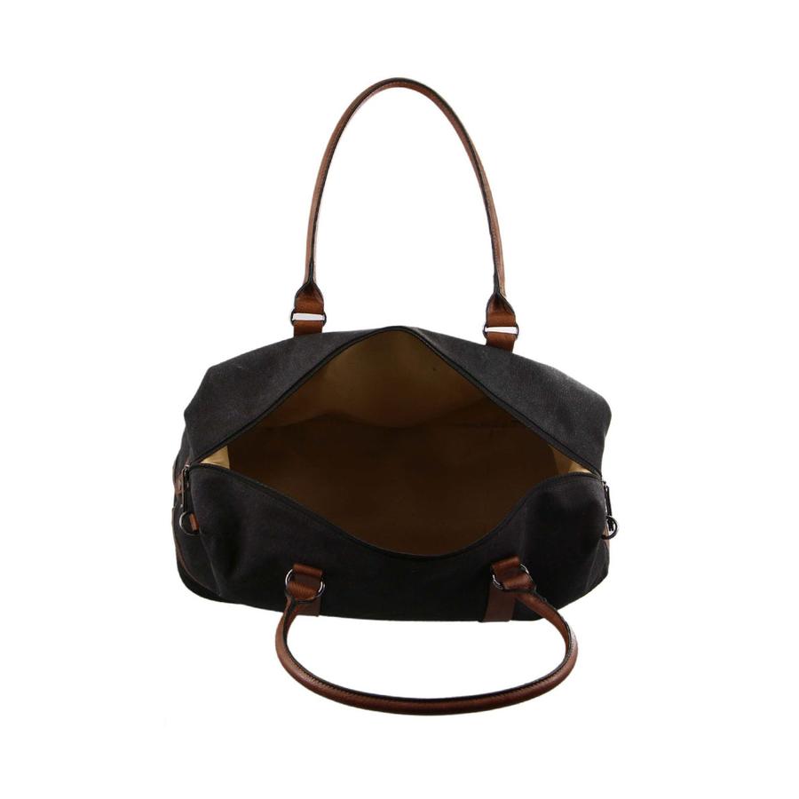 Pierre Cardin Teddie Canvas Overnight Duffle Bag Black Black