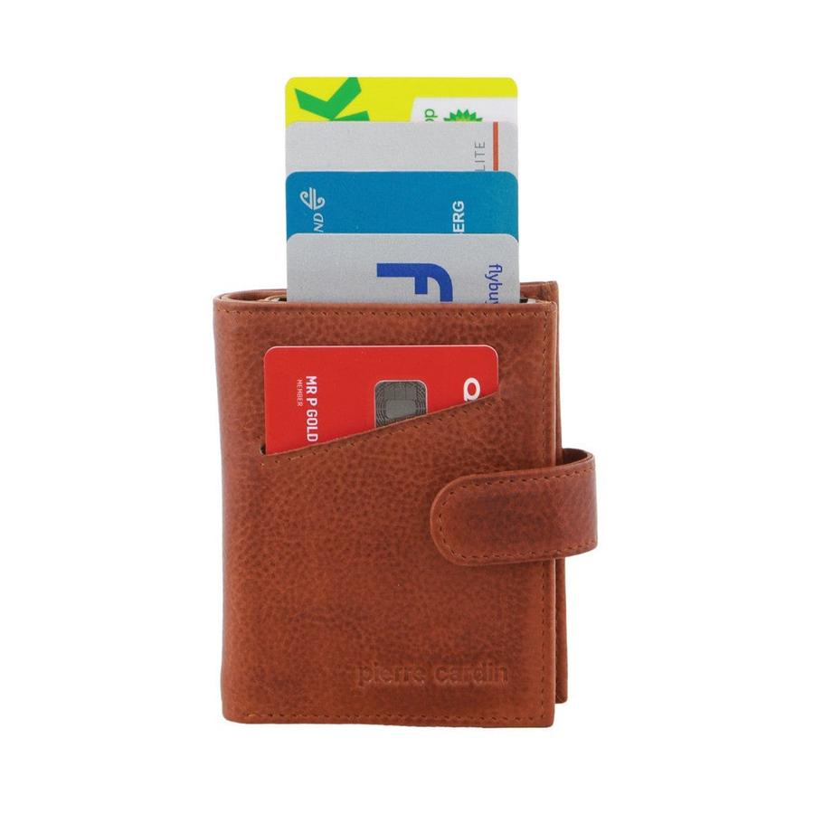 Pierre Cardin Conrad Leather Smart Slide Card Holder Tab Wallet Tan Tan