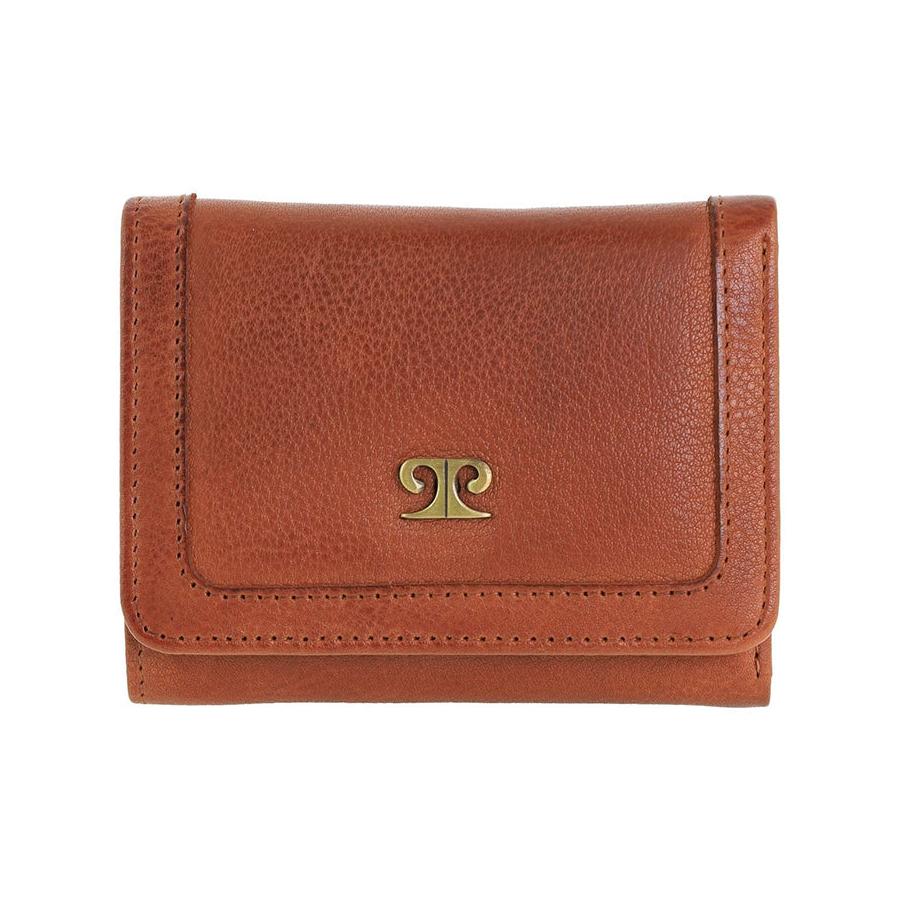 Pierre Cardin Shakira Ladies Leather Snap Button Tri-Fold Wallet Cognac Cognac