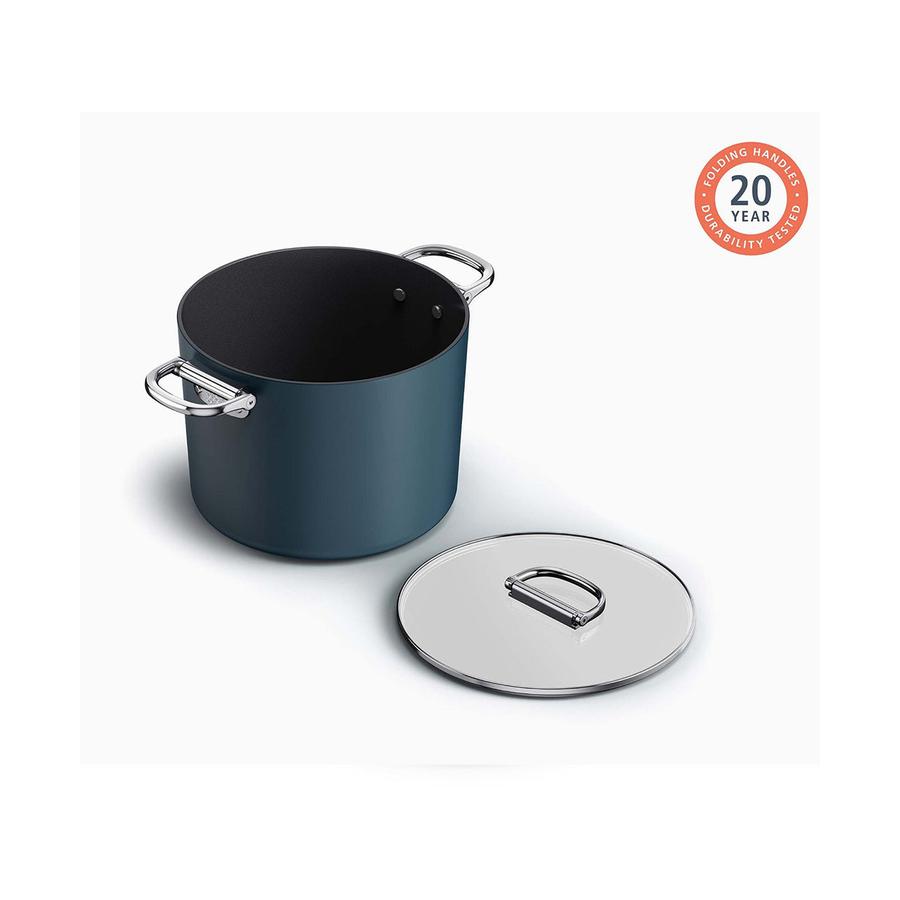 Joseph Joseph Space 25cm (8L) Non-Stick Stock Pot & Lid Midnight Blue Midnight Blue
