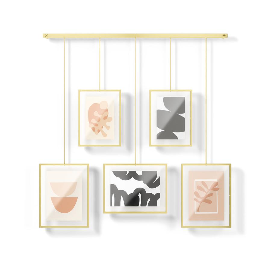 Umbra Exhibit Wall Picture Frames (Set of 5) Matte Brass Matte Brass