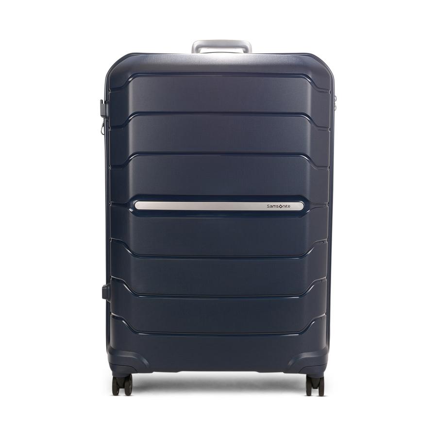 Samsonite Oc2lite 81cm Hardside Checked Suitcase Navy Navy
