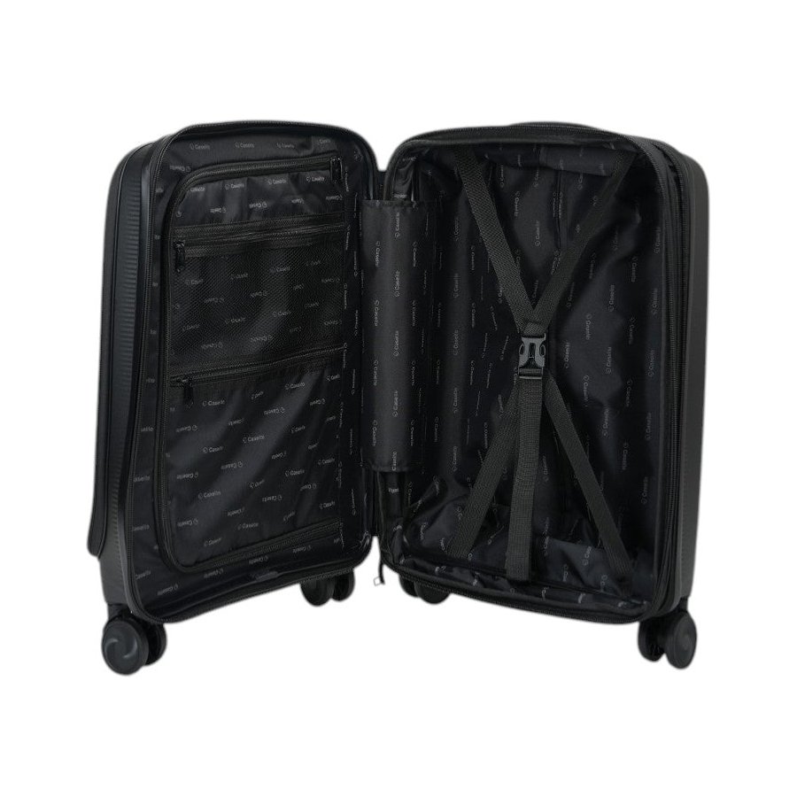 Caselite Venture 57cm Top Open Hardside Carry-On Suitcase Black Black