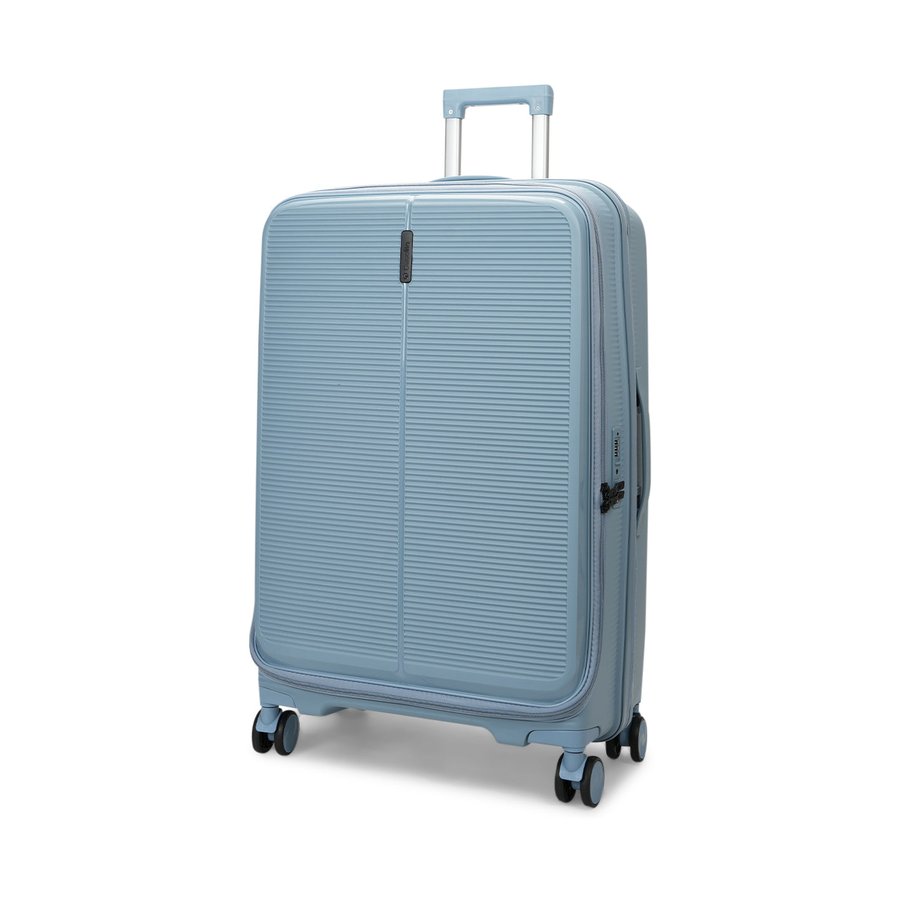 Caselite Venture 76cm Top Open Hardside Checked Suitcase Grey Blue Grey Blue