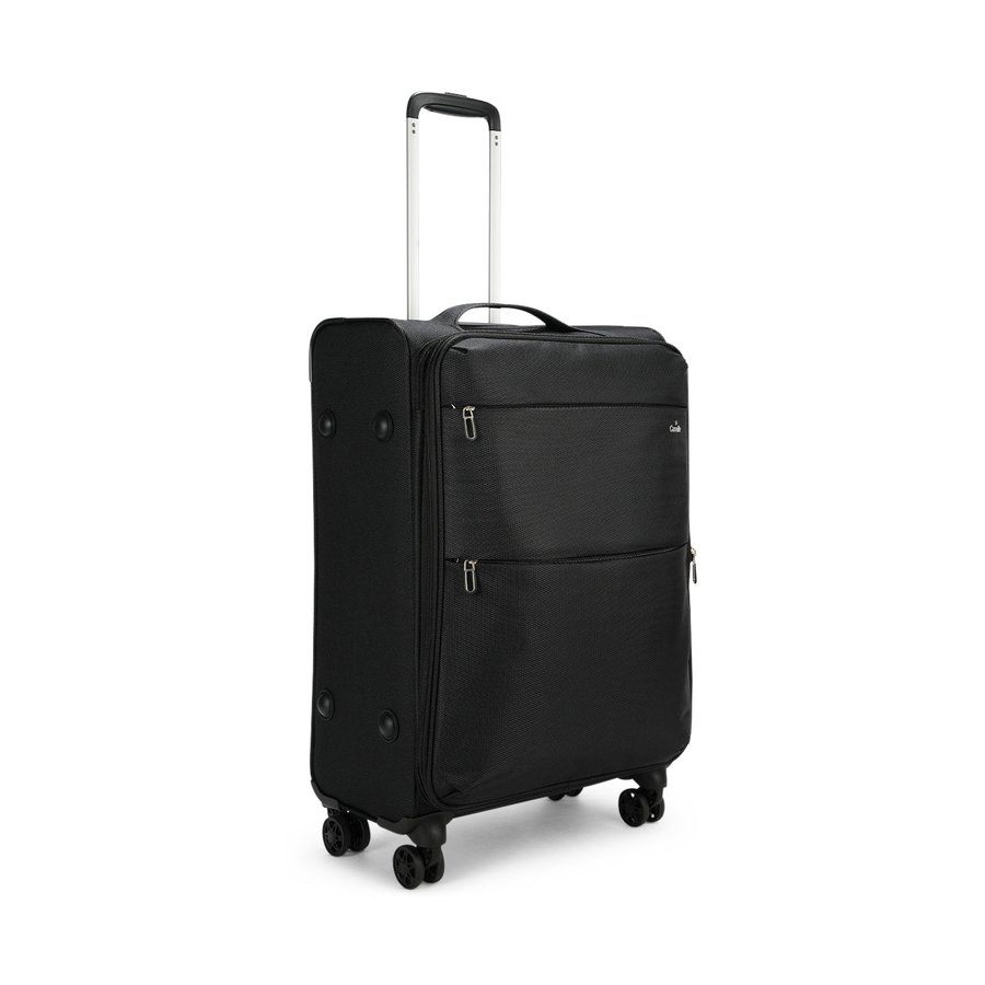 Caselite Ultra 69cm Softside Checked Suitcase & Laptop Bag Set Black Black