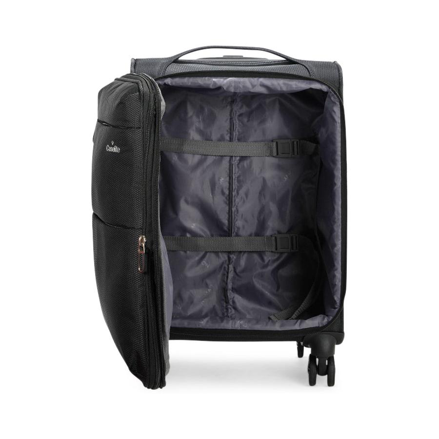 Caselite Ultra 55cm Softside Carry-On Suitcase & Laptop Bag Set Black Black