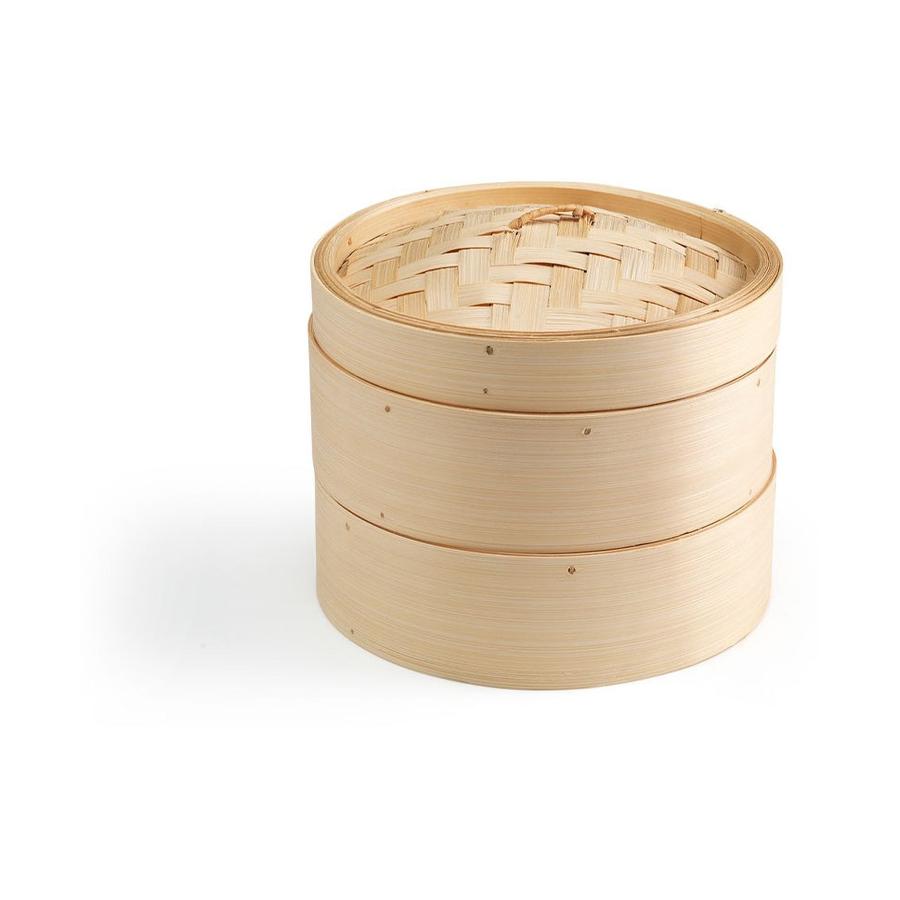 Ken Hom 20cm Bamboo Steamer (2 Tier) Brown Brown