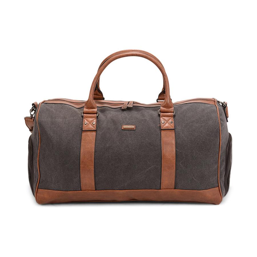 Pierre Cardin Cross Canvas Overnight Bag Black Black