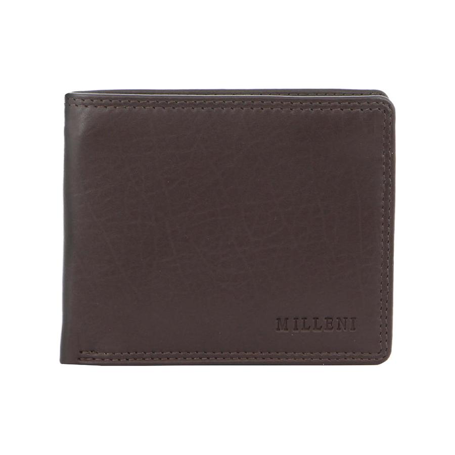 Milleni Marco Men's Leather RFID Wallet Brown Brown