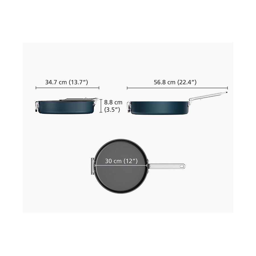 Joseph Joseph Space 30cm Non-Stick Frying Pan Midnight Blue Midnight Blue