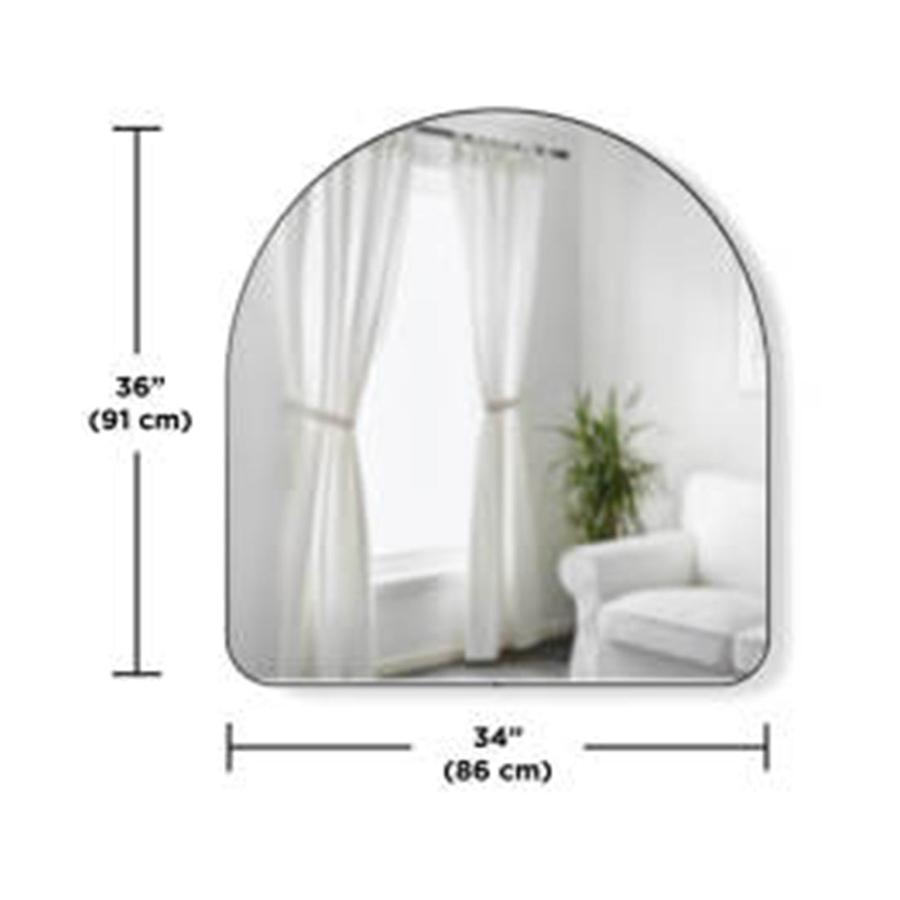 Umbra Hubba Arched Mirror (87cm x 92cm) Metallic Titanium Metallic Titanium