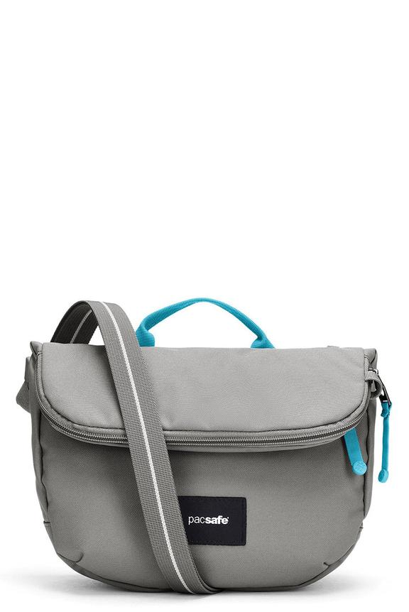 Pacsafe GO Anti-Theft Recycled Saddle Crossbody Bag Stone