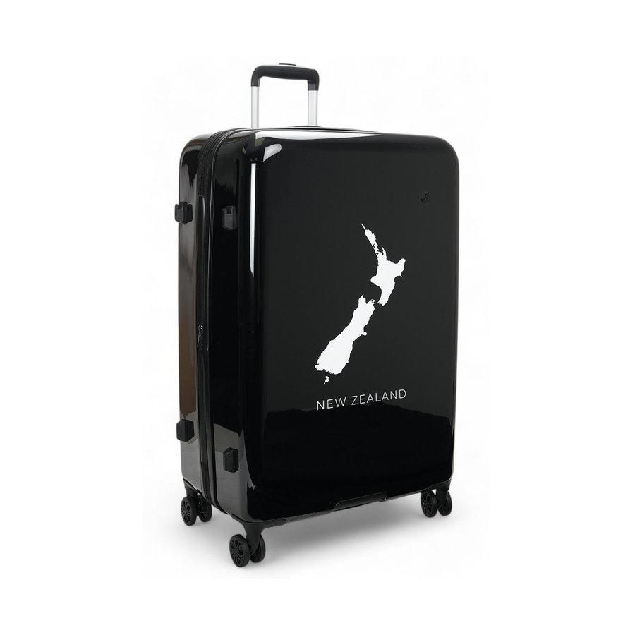 Caselite NZ Map 77cm Hardside Checked Suitcase Black Black
