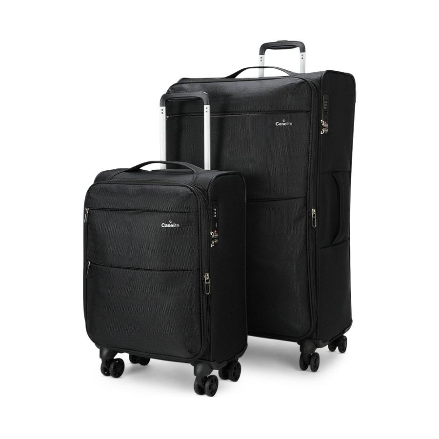 Caselite Ultra 55cm & 80cm Softside Luggage Set Black Black