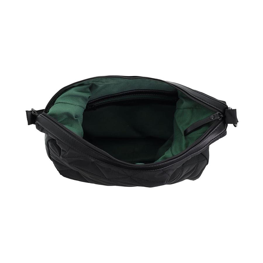 Pierre Cardin Claire Ladies Nylon Quilted Hobo Bag Black Black