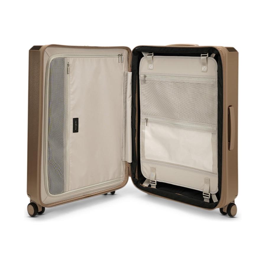 Samsonite Evoa Z 69cm Hardside Checked Suitcase Ivory Gold Ivory Gold