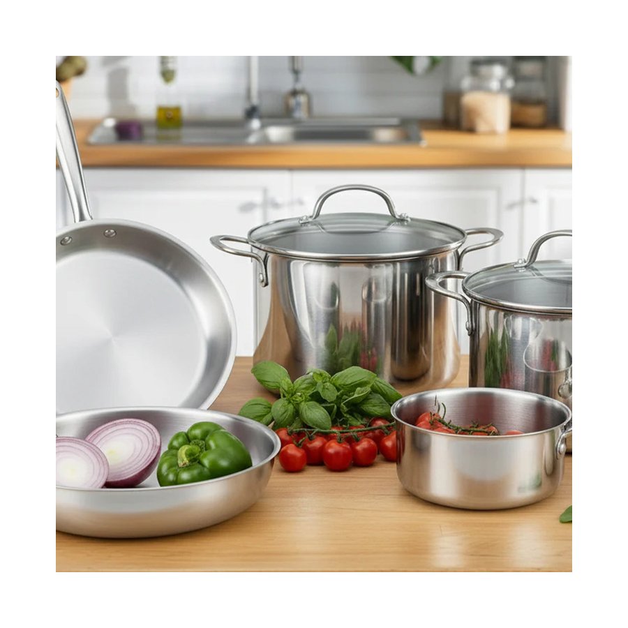 Raco Steel Essentials 20cm (3.8L) Induction Covered Saucepot Stainless Steel Stainless Steel