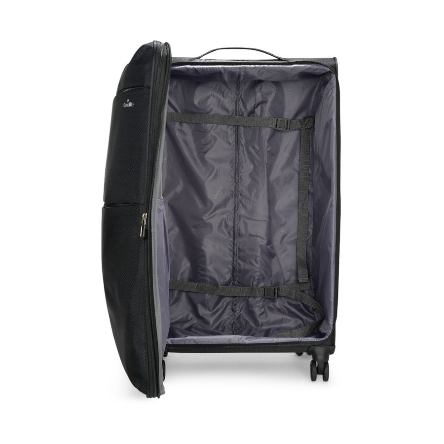Caselite Ultra 80cm Softside Checked Suitcase Black Black