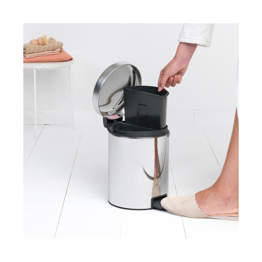 Brabantia NewIcon Pedal Bin (2 x 2L) Brilliant Steel Brilliant Steel