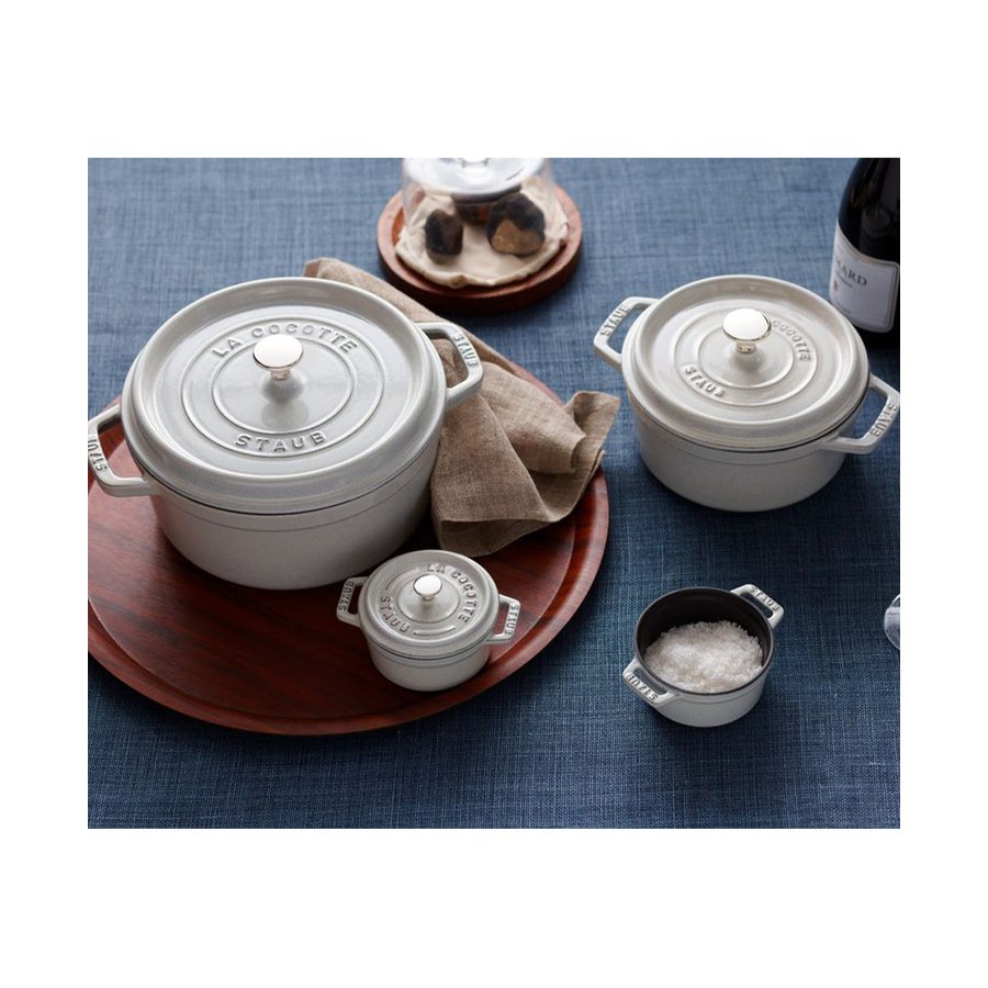Staub 24cm (3.8L) Round Cocotte White Truffle White Truffle