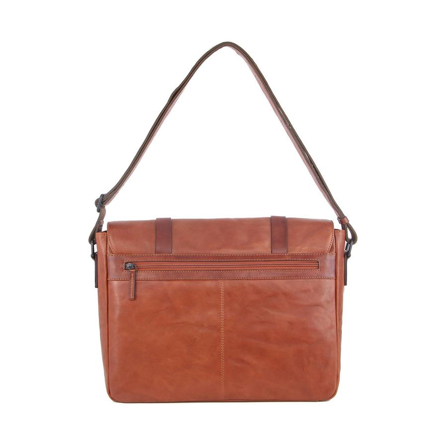 Pierre Cardin Mateo Italian Leather 15" Laptop Bag Cognac Cognac