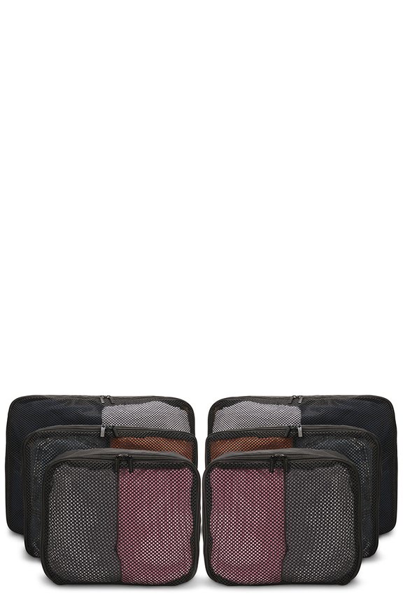 Explorer Square Packing Cube Set 6 Pack Black