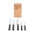 Brabantia Profile Wooden Knife Block & Knife Set - Cook & Serve Grey