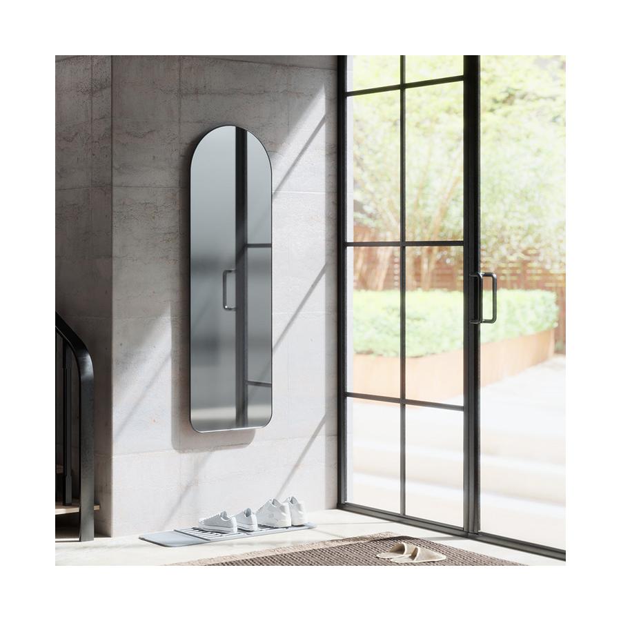 Umbra Hubba Arched Leaning Mirror (157cm x 50cm) Metallic Titanium Metallic Titanium