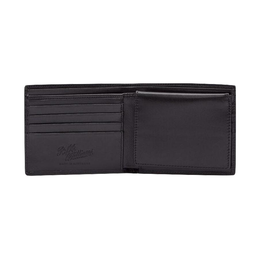 RM Williams Tri-Fold Yearling Leather Wallet Black Black