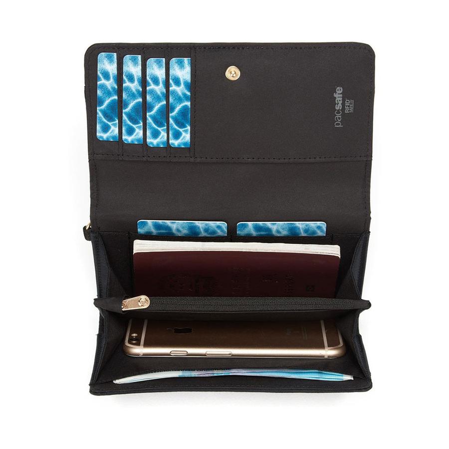 Pacsafe RFIDsafe RFID Blocking Clutch Wallet Black Black
