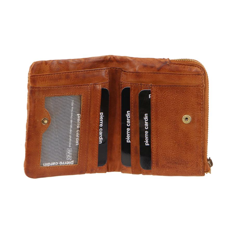 Pierre Cardin Amber Women's Rustic Leather Wallet Cognac Cognac