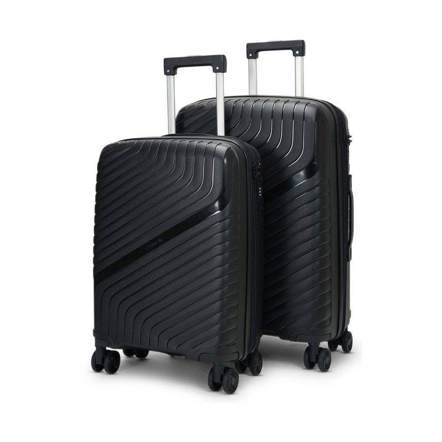 Nomad Journey 56cm & 66cm Hardside Luggage Set Black Black