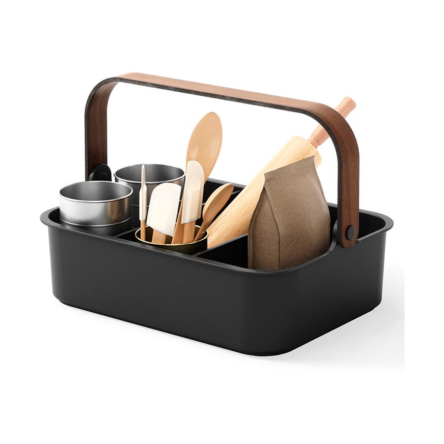 Umbra Bellwood Large Stackable Bin Black/Walnut Black/Walnut